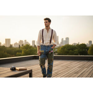 Polo Ralph Lauren Upcycled Men Jeans 40x29-Patchwork Distressed ripped graffiti